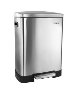 Elama 40 Liter 2 Compartment Large 10.6 Gallon Split Stainless Steel Step Trash Bin with Slow Close Mechanism