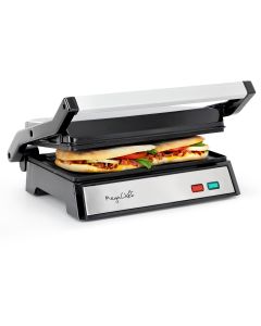 MegaChef Electric Dual Plate Non-Stick Panini Grill Contact Press with Drip Tray