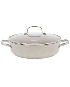 Korkmaz Granita 3.5 Liter Aluminum Nonstick Low Casserole in Tan