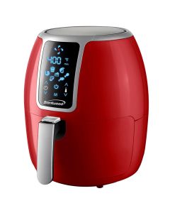 Brentwood Small 1400 Watt 4 Quart Electric Digital Air Fryer with Temperature Control in Red